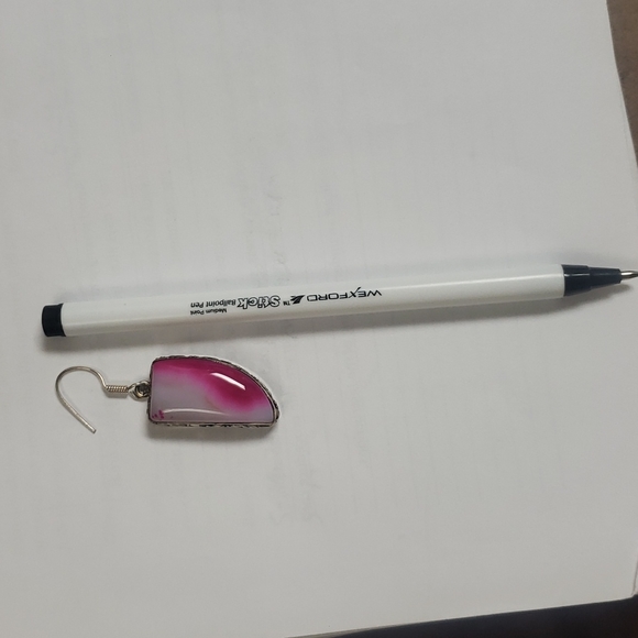 Pink Botswana Agate Earrings - Picture 4 of 5